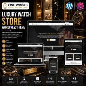 Szablon WordPress dla sklepu z luksusowymi zegarkami | Motyw Elementor dla designerskich zegarków i WooCommerce