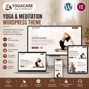 Yoga & Meditation Website Template | WordPress Elementor Theme for Wellness Coaches and Instructors