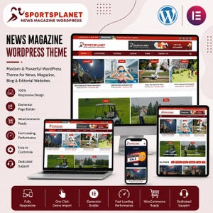 News Magazine WordPress Theme, Elementor Blog Template, News Portal Website