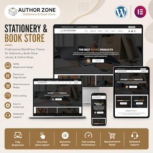 Thème WordPress pour papeterie et librairie | Thème WooCommerce Elementor pour livres, fournitures de bureau et scolaires
