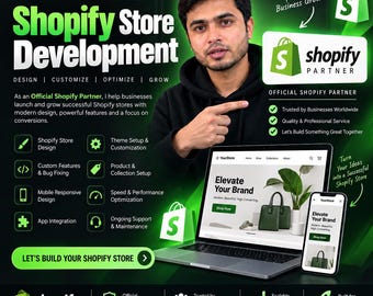 Shopify Store Setup Service, Mobile Friendly eCommerce Design with SEO Optimization