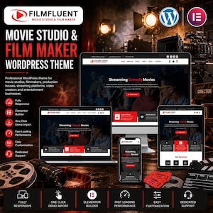 Movie Studio & Film maker WordPress Template | Elementor WooCommerce Theme for Video Production and Cinema