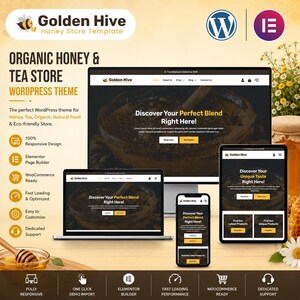 Organic Shop WordPress Theme: Honey, Tea, and Coffee WooCommerce Elementor Template