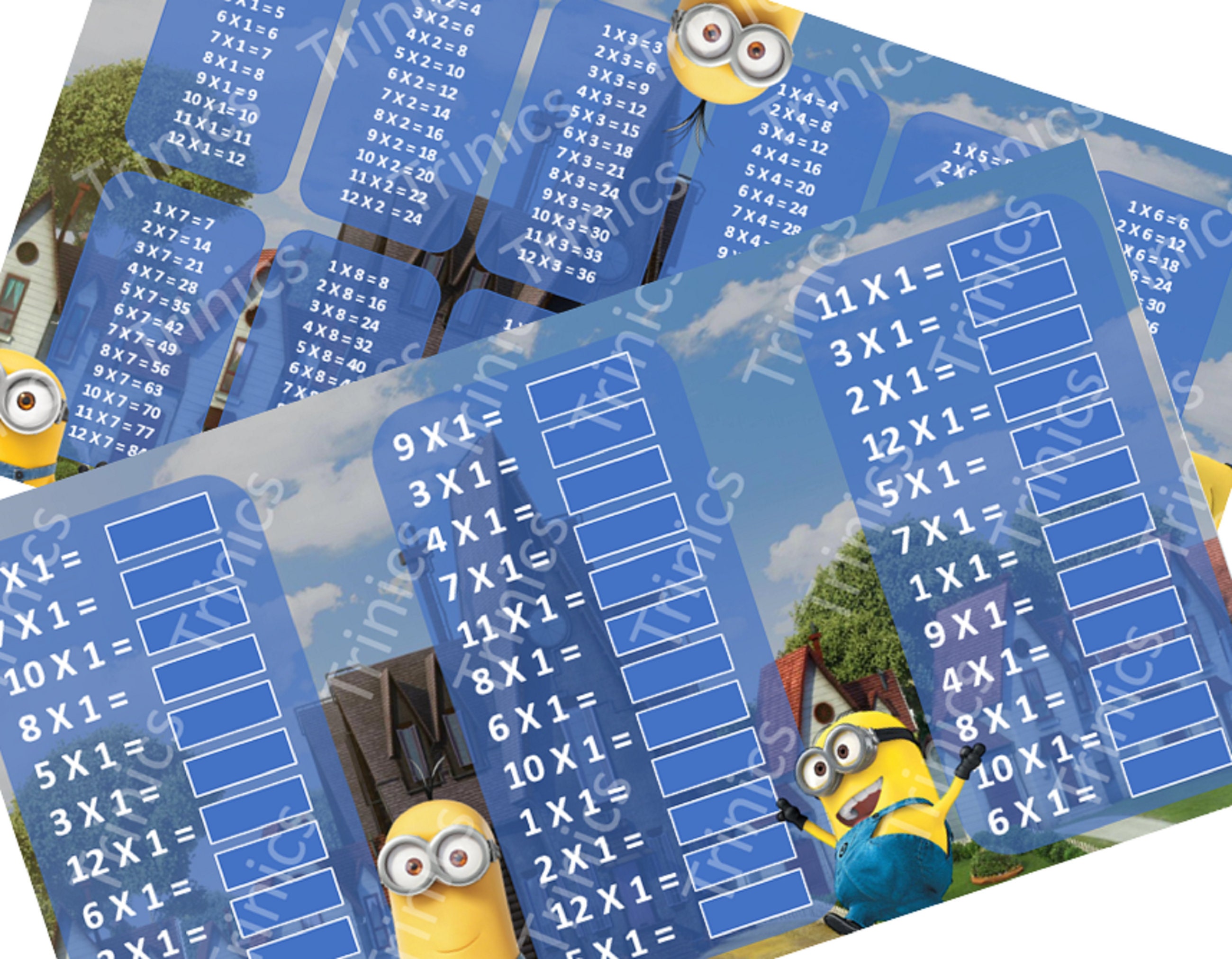 Times Tables Multiplication Printable With BONUS Exercise Etsy