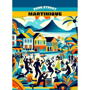 Cartes • Magnets Zouk street • Collection de mon île • Illustration