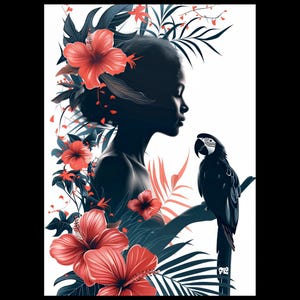 Cartes • Magnets Femmes tropicales • Collection de mon île • Illustrations