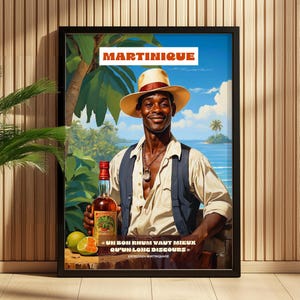 El buen Ron de Martinica • Ilustración retro • Póster RHUM4