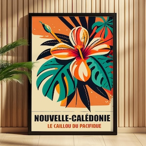 Bloem in Nieuw-Caledonië • Retro bloemenillustratie