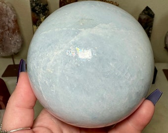 Extra large blue calcite sphere