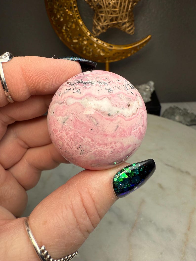 Beautiful Pink Peruvian Rhodonite Sphere - Etsy