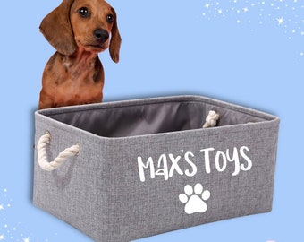 Doggy Toy Box | Personalised Pup toy Box | toy Storage | Pet Toy Box | Dog Toy Basket | Puppy Gift | Puppy Toy Box | Toy storage