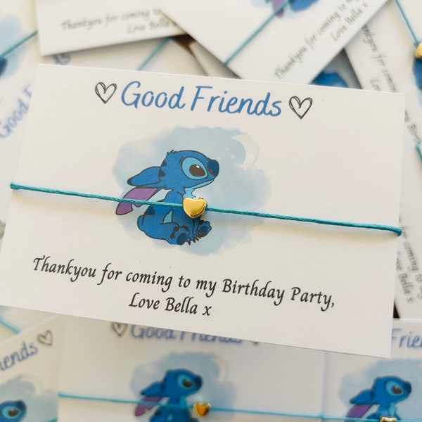 Wish Bracelet Gift | Stitch Party Favours | Cute Birthday Gift | Charm Bracelet | Birthday Wish | Birthday Gifts For Unisex | Sentimental