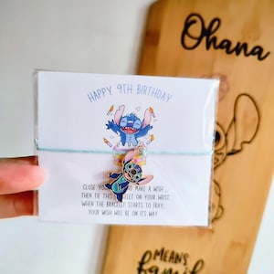 Wish Bracelet Gift | Stitch Party Favours | Cute Birthday Gift | Charm Bracelet | Birthday Wish | Birthday Gifts For Unisex | Sentimental