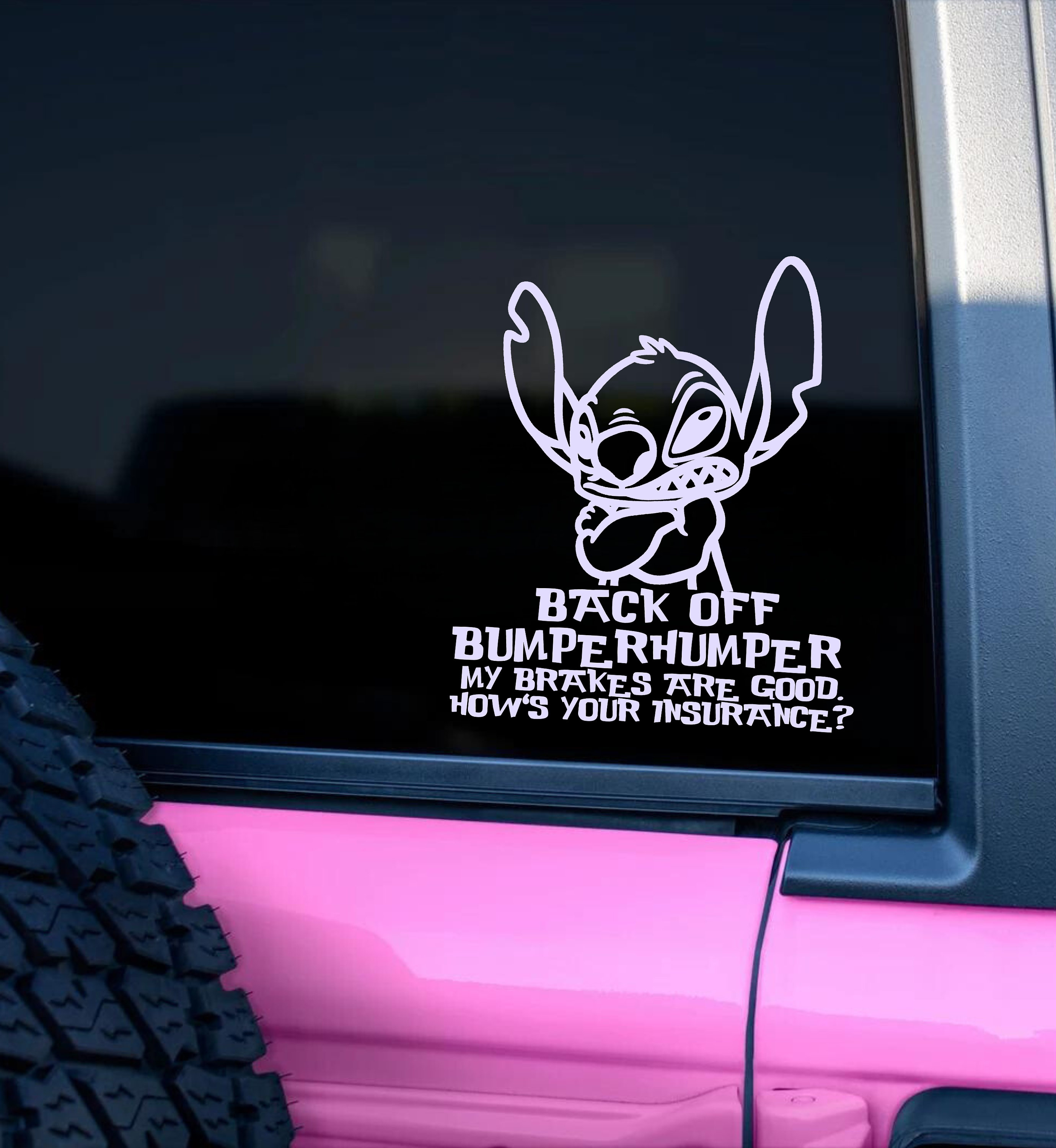 Stitch Bumper Humper Funny Car Sticker Car Sticker Colour Etsy Australia