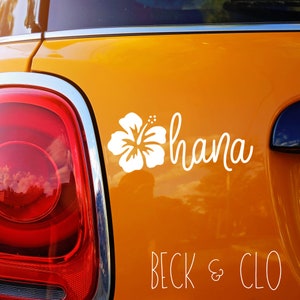 Funny Car Sticker | Ohana Hawaii Hibiscus | Car Sticker | Colour Options | Cute Car Sticker | 6 inches | cute Sticker | Girl
