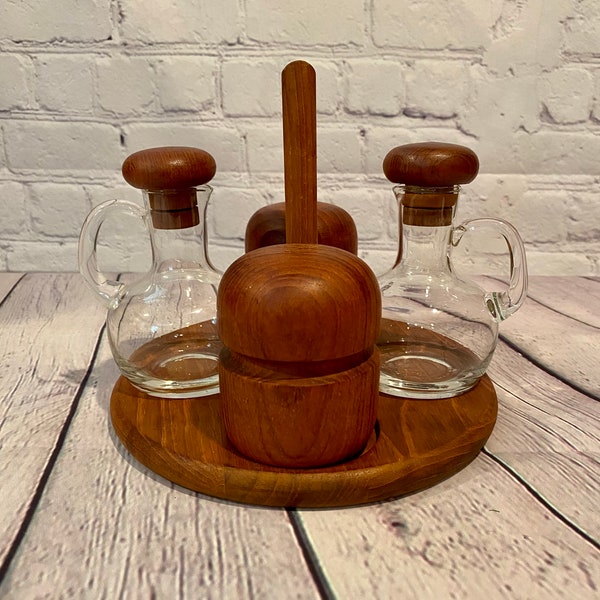Wooden Cruet Set Etsy