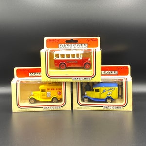 3 Vintage Lledo Promotional Diecast Models, Michelin Tyres, Evening news, Redburns