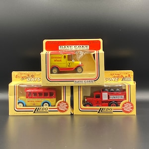 3 Vintage Lledo Promotional Diecast Models, Shredded Wheat, Uniroyal Tires, Imperial Airways