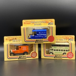 3 Vintage Lledo Promotional Diecast Models, Cookie Coach Company, Festival Transport, Woodwards