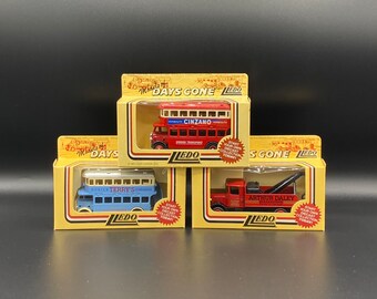 3 Vintage Lledo Promotional Diecast Models, Arthur Daley, Terrys Mobile Gym, London Trasport Bus