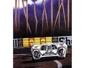 Vintage Limited Edition Print of Porsche 917K "Shadoe and Light" By Simon Owen