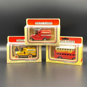 3 Vintage Lledo Promotional Diecast Models, Halls Wine, Hofmeister and Bureau Fire Truck
