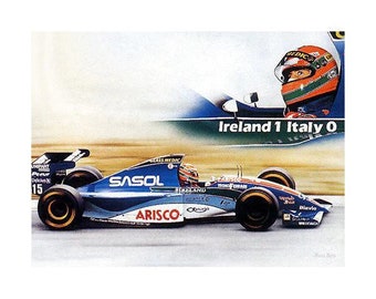 Vintage Limited Edition Print of Eddie Irvine in the Jordan 194 By Wayne Vickery