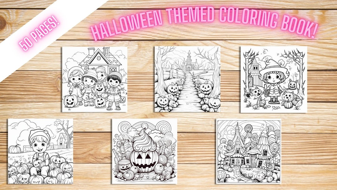 Spooky Halloween Coloring Book: 50 Printable Pages of Fun for - Etsy