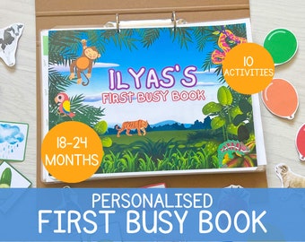 Toddler Busy Book Learning Binder Personalised Printable Toddler Activities First Busy Book Learning Workbook for Toddlers Quiet Book