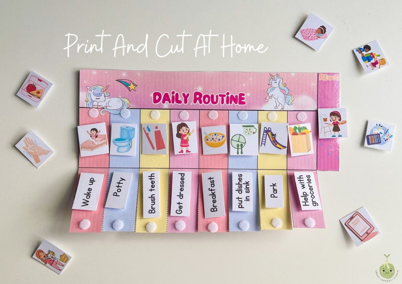 Chore Routine Chart for Toddlers Routine Flip Chart Visual Chore Chart ...