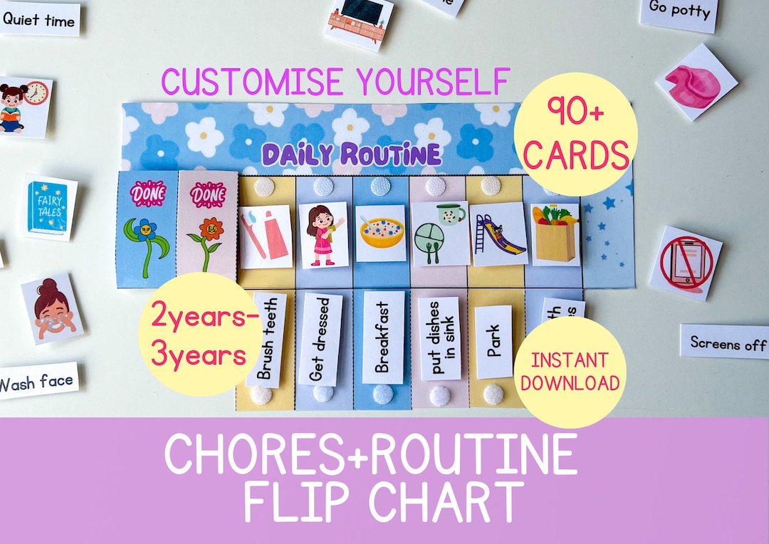 Flip Chart for Toddlers Routine Chart for Kids Chore Chart for Kids