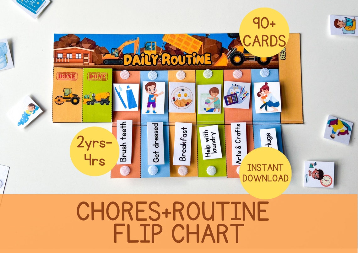 Flip Chart for Toddlers Routine Chart for Kids Chore Chart for Kids ...