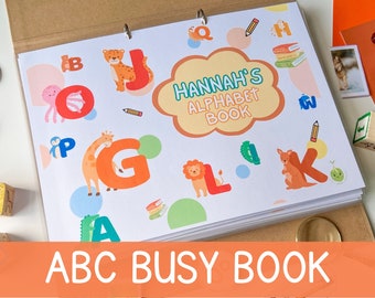 Montessori Busy Book Alphabet Toddler Learning Binder Printable ABC Busy Book Busy Binder Kindergarten Pre-K Preschool Homeschool Activity