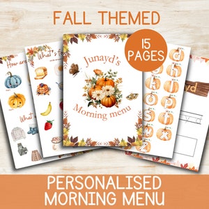 Morning menu homeschool printable morning menu preschool morning menu kindergarten worksheets personalised gift for kids Activities