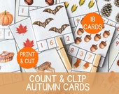 Count and Clip Cards 1-10 Printable Activity for Toddlers Montessori Counting Practice Printable Toddler Number Recognition Activities