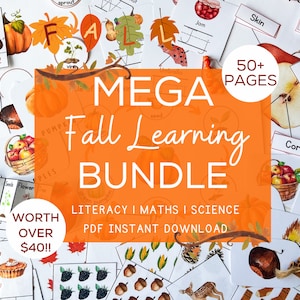Fall Unit Study Studio sulla natura Pacchetto didattico autunnale Educativo Attività autunnali stampabili Fogli di lavoro autunnali prescolari Apple Unit Study Homeschool