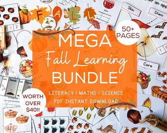 Fall Unit Study Nature Study Fall Learning Pack Educational Printable fall activities Preschool fall worksheets Apple Unit Study Homeschool
