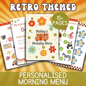 Morning menu homeschool printable morning menu preschool morning menu kindergarten worksheets personalised gift for kids Activities