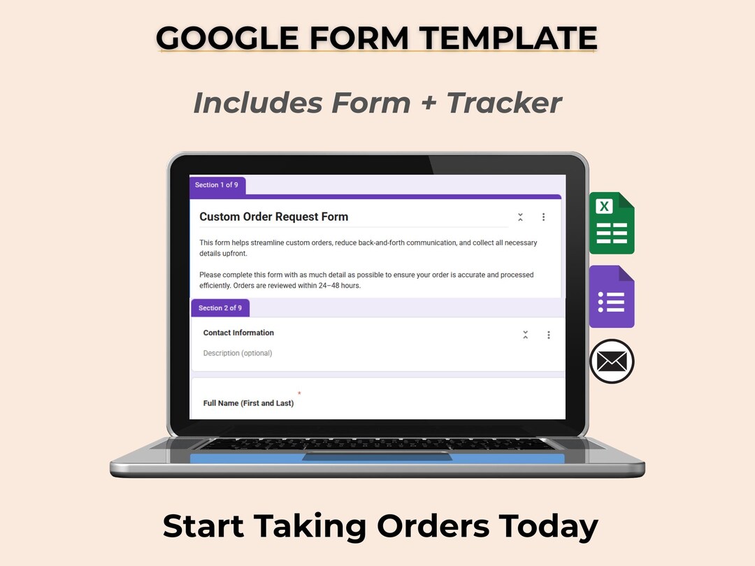 Editable Google Form Template for Small Business | Custom Order Form ...