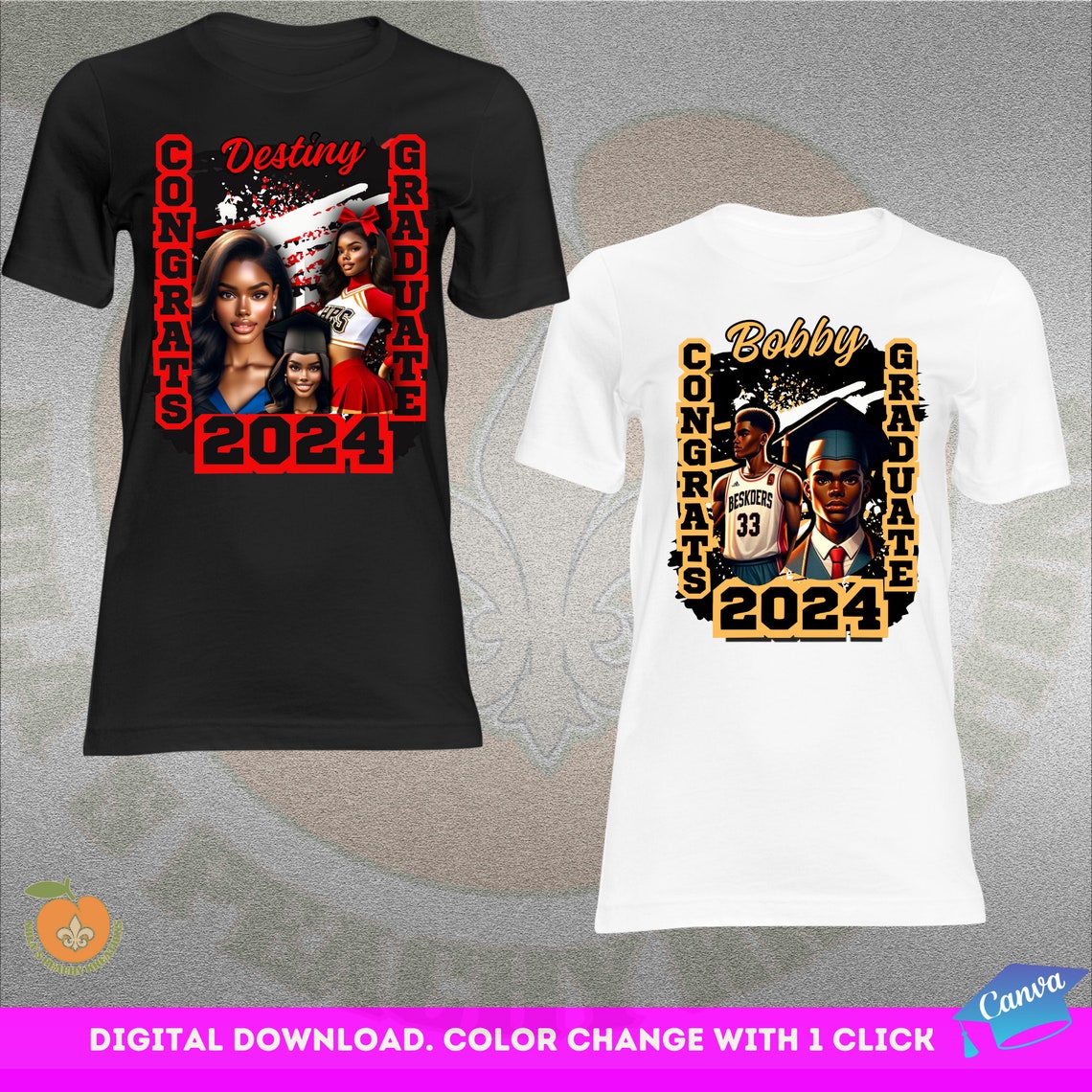 Gradtwin Logo Editable Graduation T-shirt Design for Twins SVG File | Customizable ...