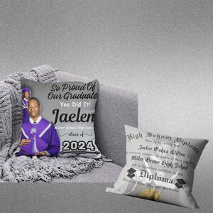 Almohada de graduación personalizada de la clase 2024. Decoración, ropa y regalos personalizados