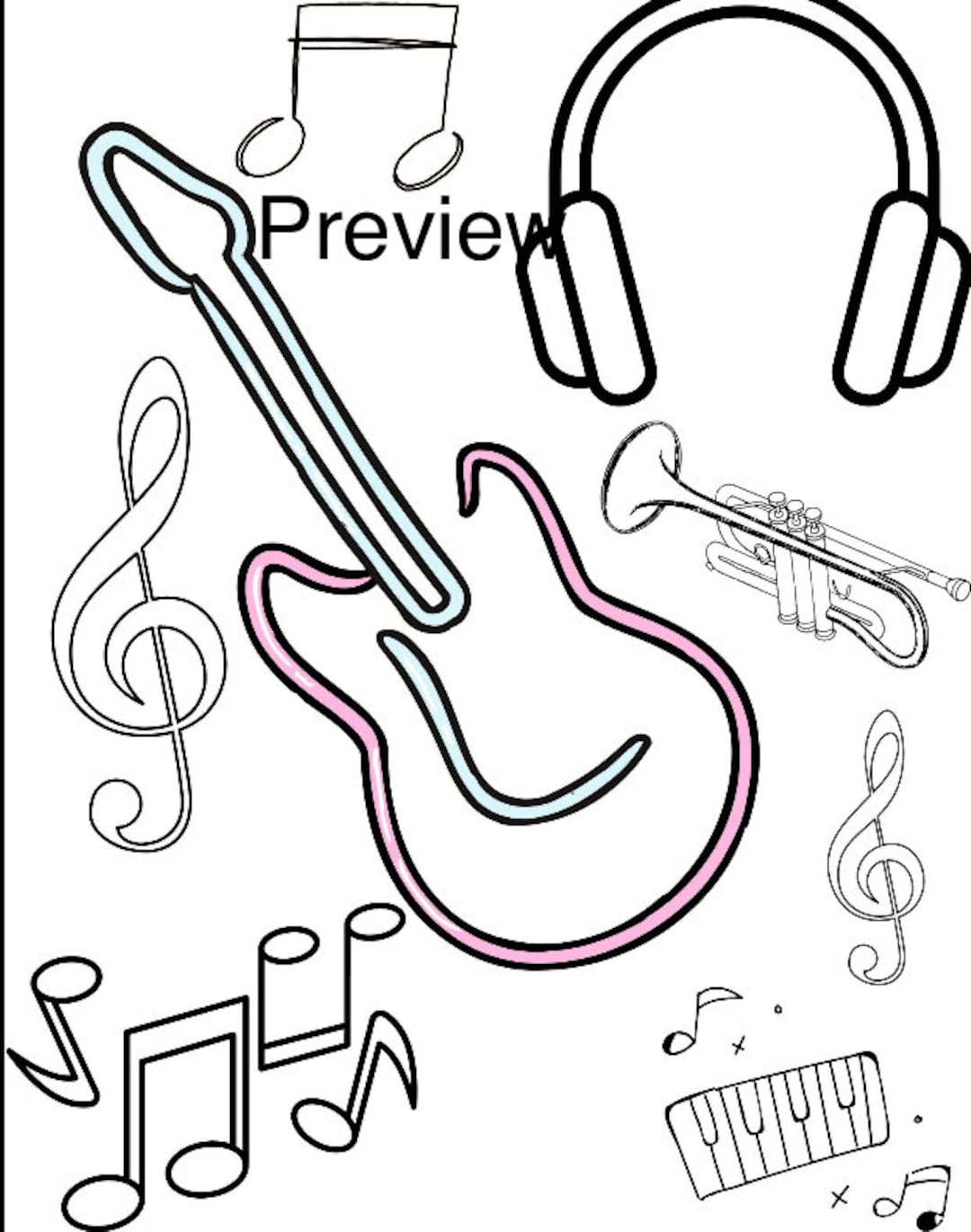 Music Coloring Page Teacher Resource - Etsy