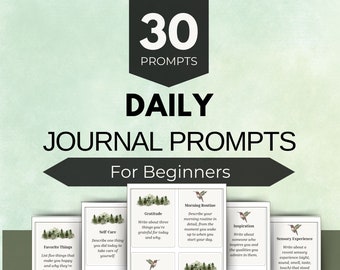 Daily Writing Journal Prompt For Busy Professional 30day Journal Writing For Beginner Digital Writing Journal Prompt Card For Self Discovery