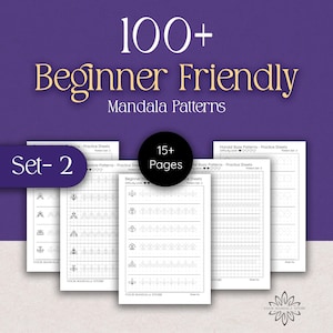 Foglio pratico di mandala per principianti Tracciamento di mandala per alleviare lo stress Fogli con motivi di mandala per idee regalo per arteterapia per il relax