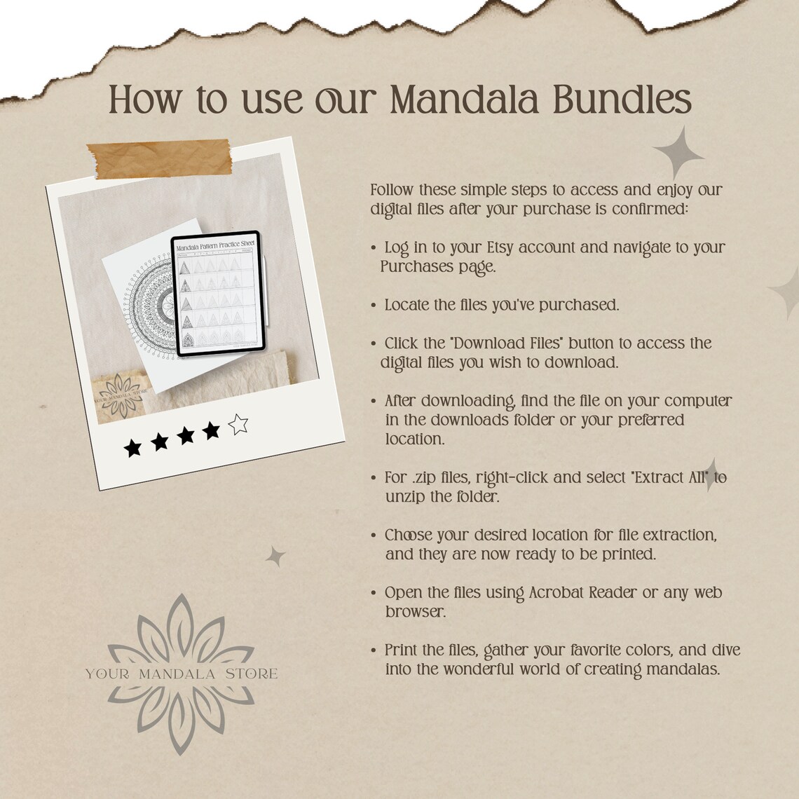 Mandala Info.pdf 30 Patterns Mandala Pattern Practice Sheets PDF Digital - Etsy