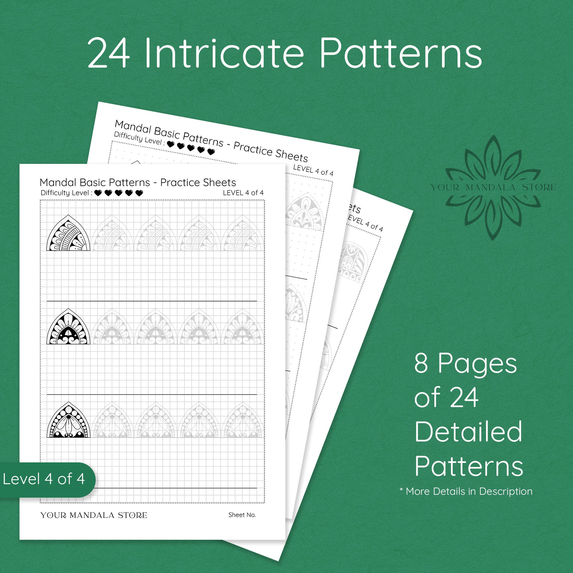 Intricate Mandala Patterns for Tracing Printable Mandala Practice Sheet