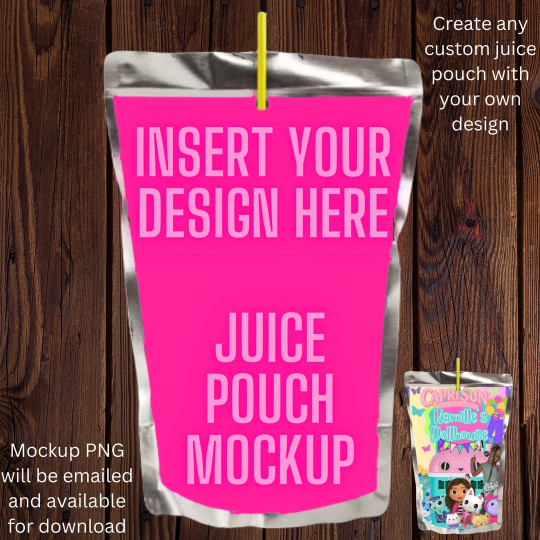 Custom Juice Pouch Mockup Etsy