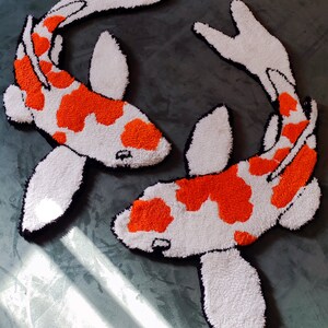 Fish Rug Handade Koi Fish BUNDLE Handmade Rug 2 Rugs - Etsy
