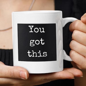 Tú puedes, regalo de aliento, regalo de taza, motivación, regalo de confianza, regalo de equipo, apoyo, empoderamiento, regalo positivo, ónix negro