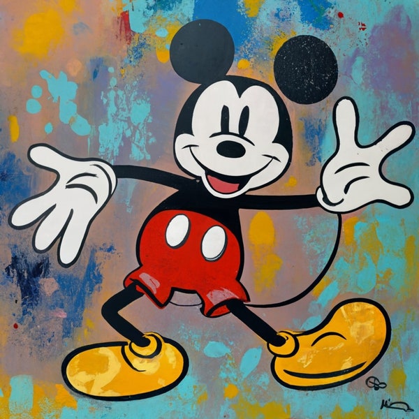 Micky Many mood Bundle, Dancing Mood Mouse, Instant Download, 16 JPG and 16 PNG Files, Digital download, Micky Mouse Poster Watercolor micky